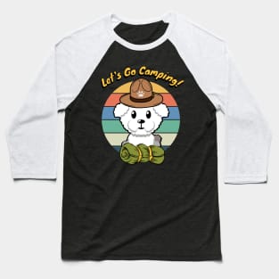 Cute Furry dog wants to go camping Baseball T-Shirt